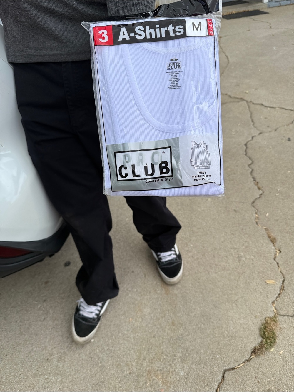 Pro Club 3-Pack White A-Shirts - Men's Medium